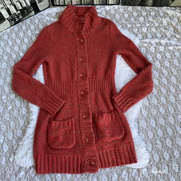 Merona Sweaters - MERONA knit mock neck button down long sweater
